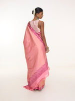 Handwoven Rose Pink Kanjivaram Saree