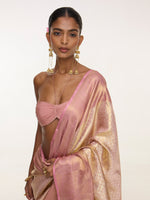 Handwoven Peach Kanjivaram Saree