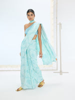 The Ruby Saree In Turquoise Blue