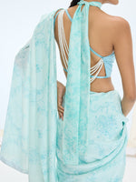 The Ruby Saree In Turquoise Blue