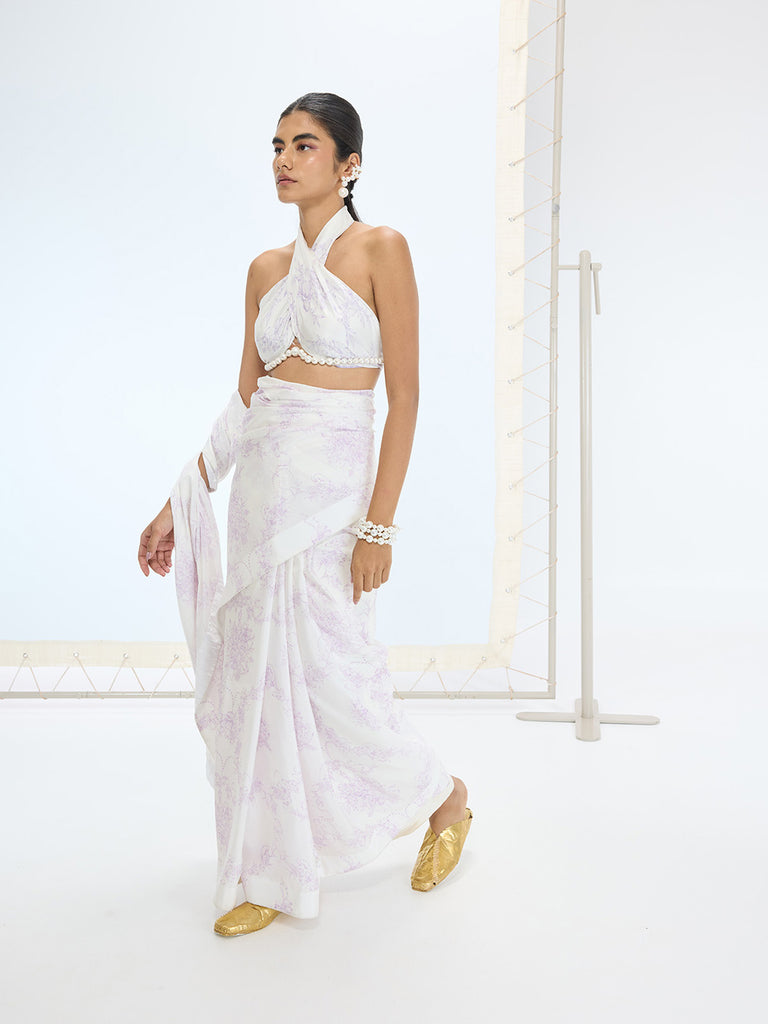 The Ruby Saree In Off-white