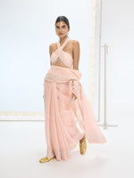 The Luna Saree In Peach