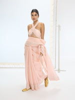 The Luna Saree In Peach