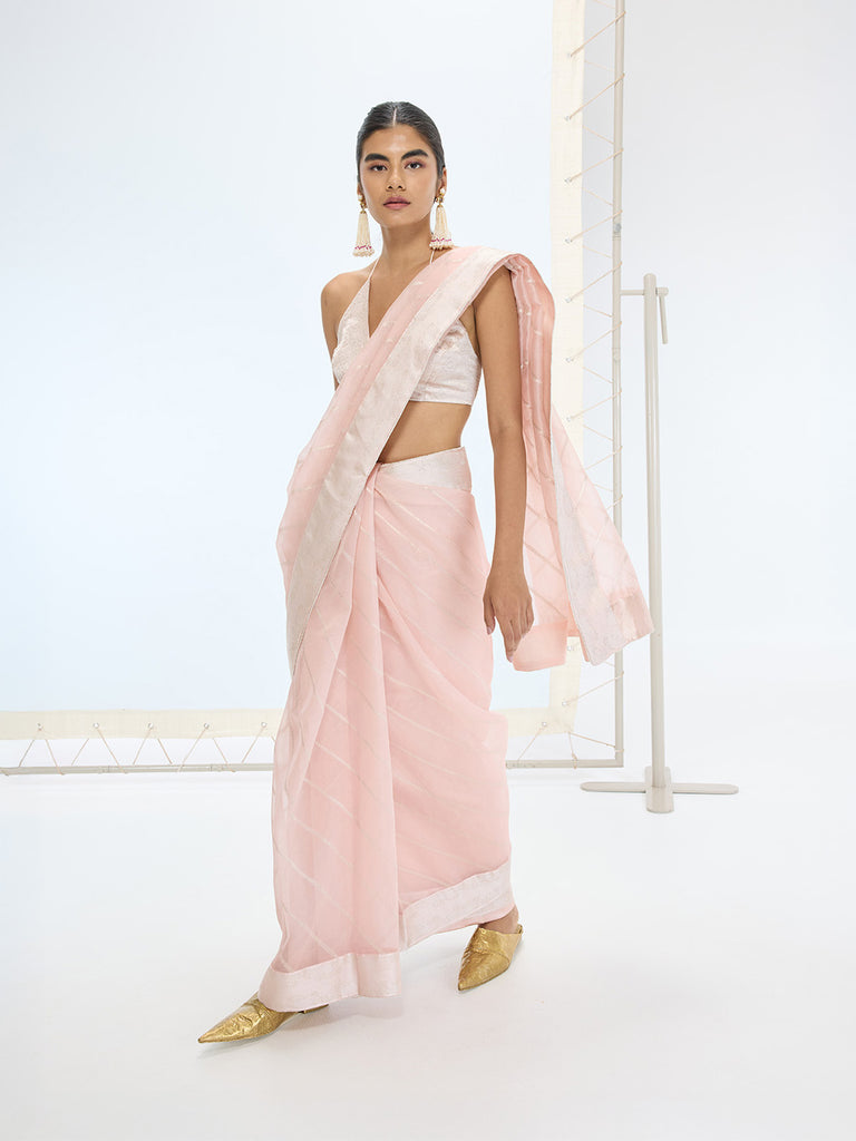 The Ivy Saree In Peach