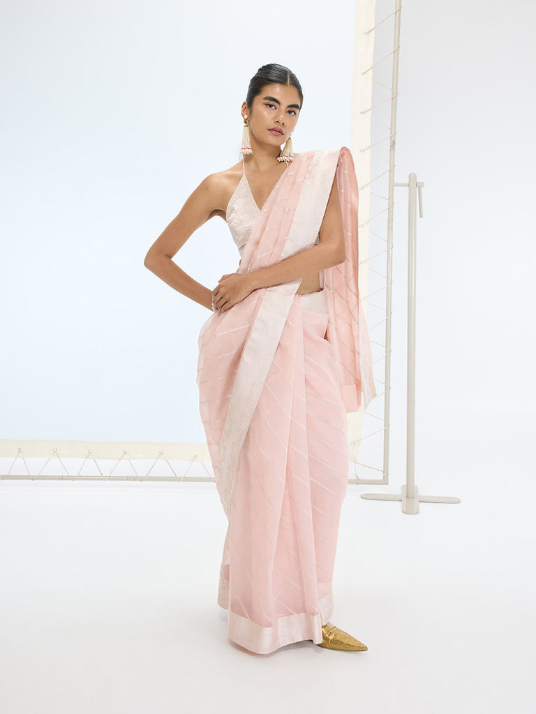 The Ivy Saree In Peach