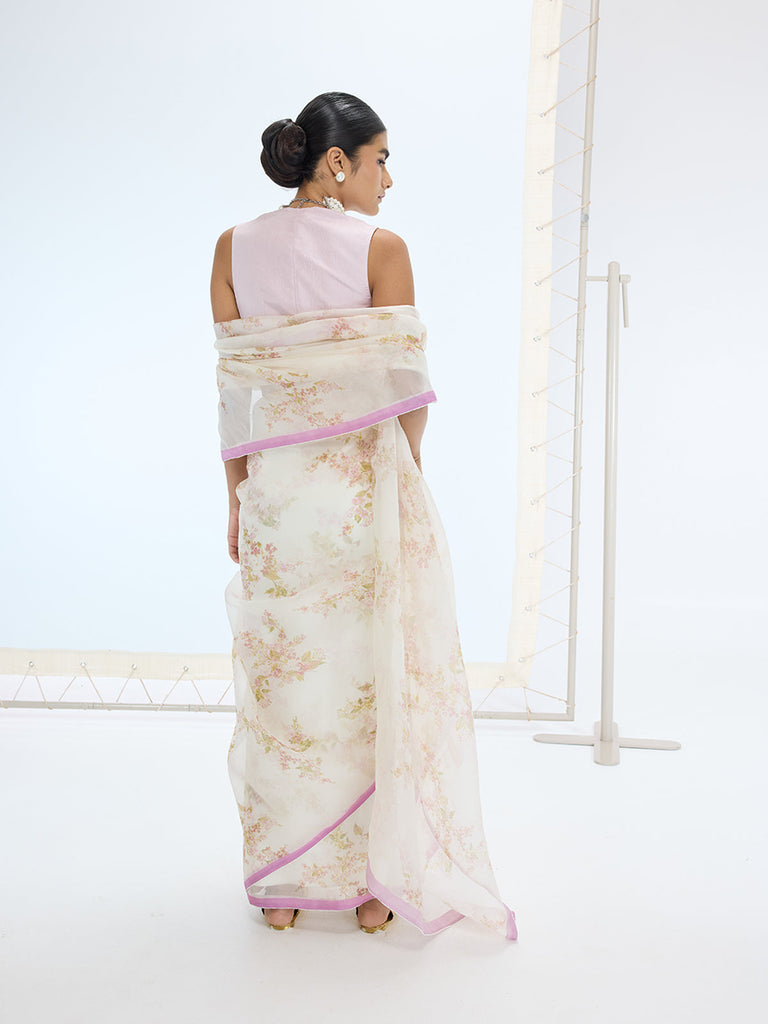 The Emma Saree In Off-White