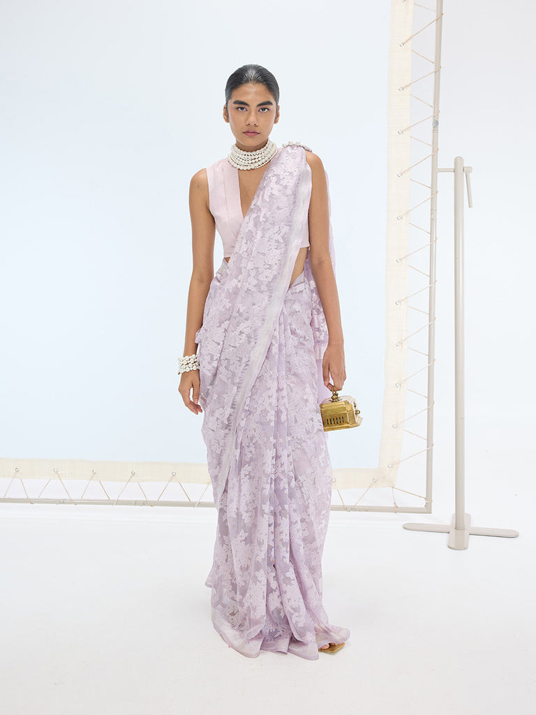 The Sasha Saree In Mauve