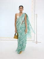 The Sasha Saree In Turquoise Blue