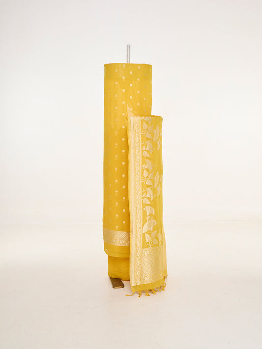 Handwoven Yellow Banarasi Suit Set