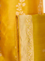 Handwoven Mustard Yellow Banarasi Suit Set