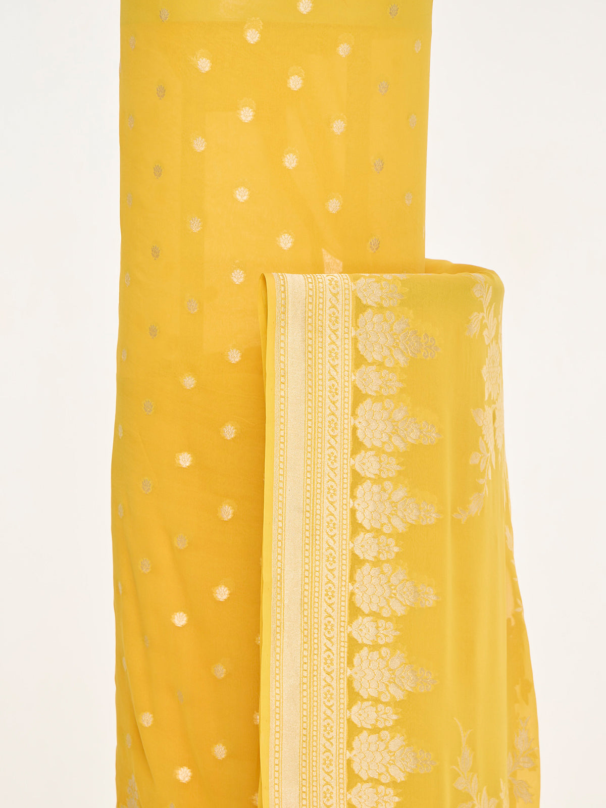 Handwoven Canary Yellow Banarasi Suit Set