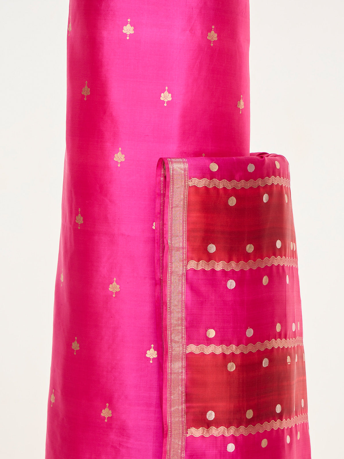 Handwoven Electric Pink Banarasi Suit Set