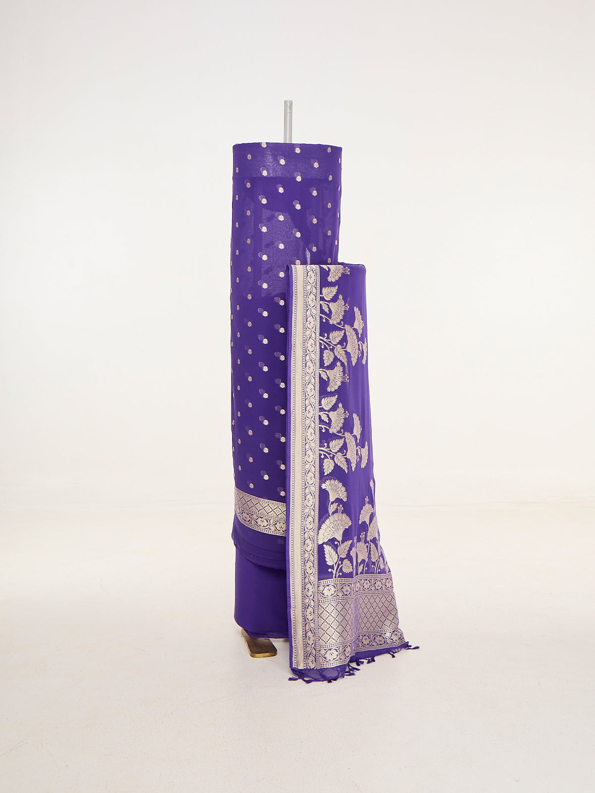 Handwoven Ultraviolet Banarasi Suit Set