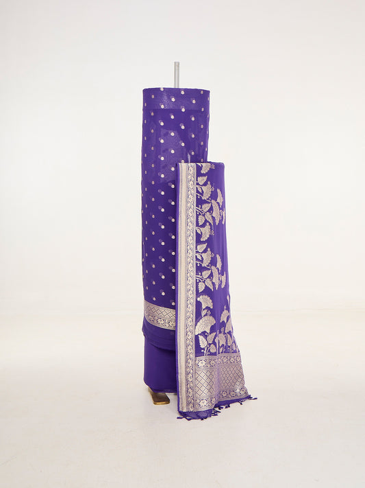 Handwoven Ultraviolet Banarasi Suit Set