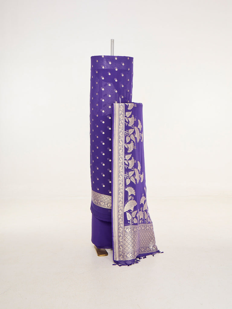 Handwoven Ultraviolet Banarasi Suit Set