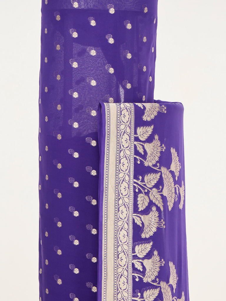 Handwoven Ultraviolet Banarasi Suit Set