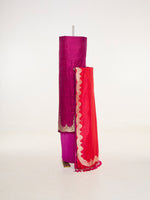 Handwoven Magenta Banarasi Suit Set