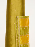 Handwoven Mustard Green Banarasi Suit Set