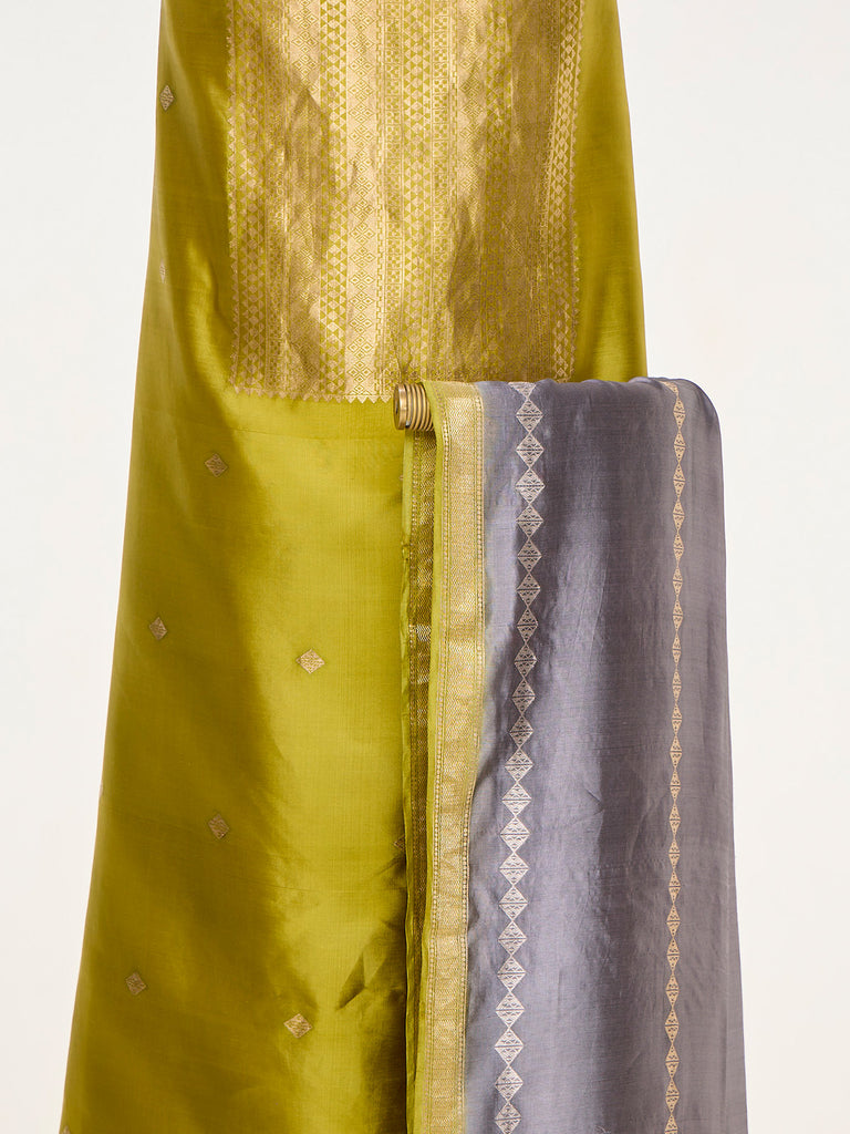 Handwoven Yellow Ochre Banarasi Suit Set