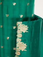 Handwoven Emerald Green Banarasi Suit Set