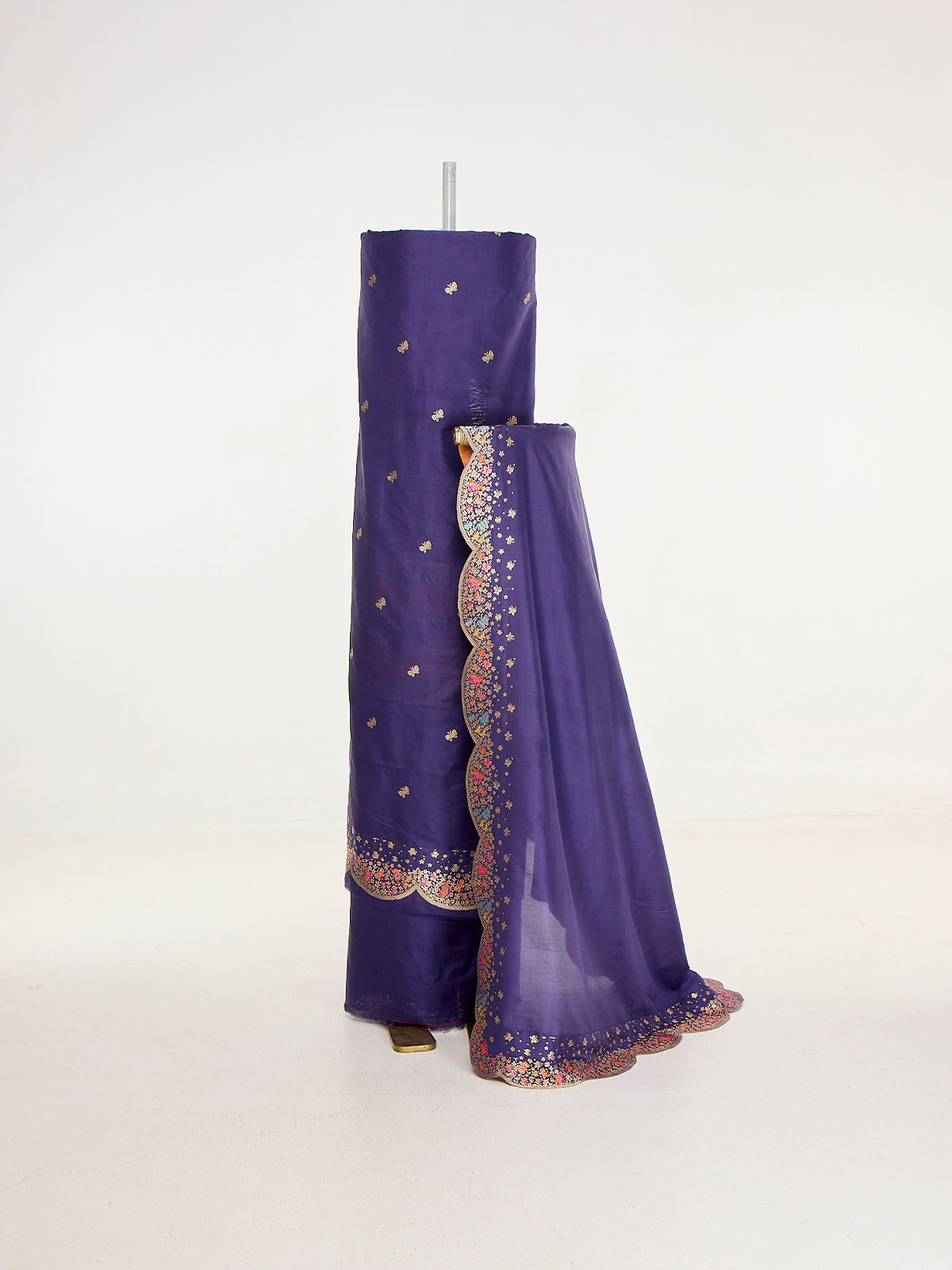 Handwoven Indigo Banarasi Suit Set