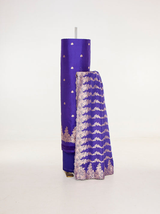 Handwoven Deep Purple Banarasi Suit Set
