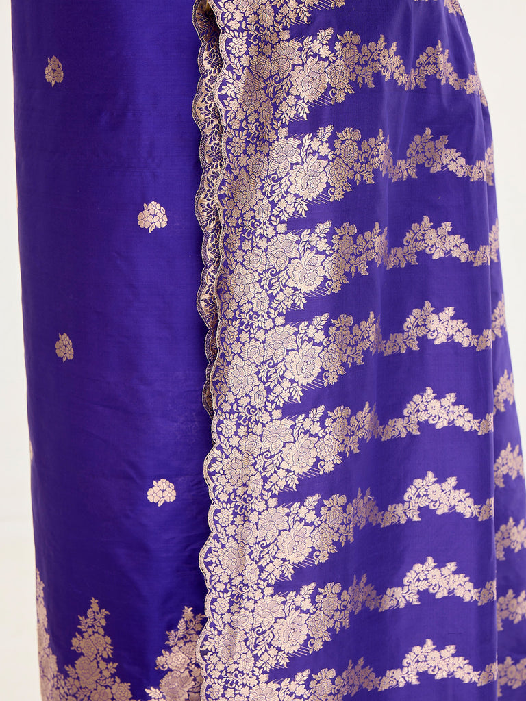Handwoven Deep Purple Banarasi Suit Set