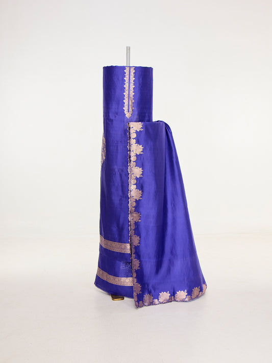 Handwoven Deep Blue Banarasi Suit Set