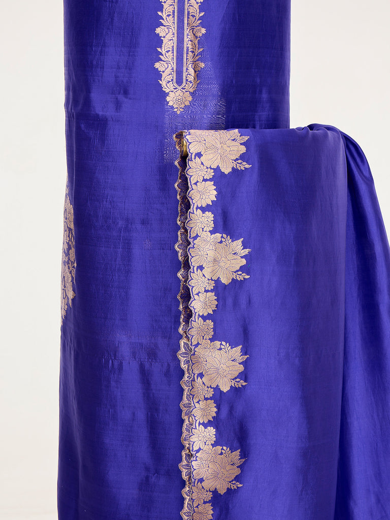 Handwoven Deep Blue Banarasi Suit Set