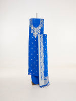 Handwoven Electric Blue Banarasi Suit Set