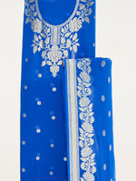 Handwoven Electric Blue Banarasi Suit Set