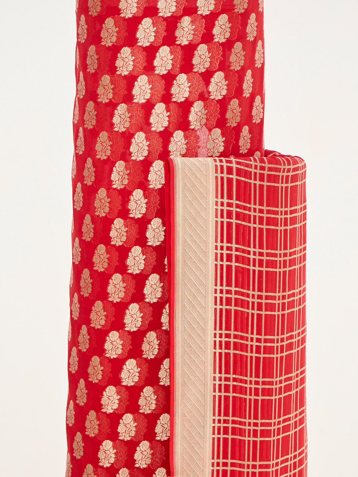 Handwoven Red Banarasi Suit Set