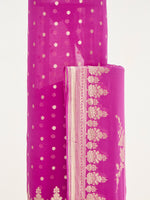 Handwoven Hot Pink Banarasi Suit Set