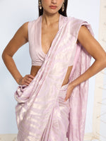 Handwoven Lilac Silk Saree