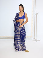 Handwoven Dark Blue Silk Saree