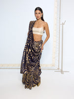 Handwoven Black & Gold Silk Saree