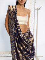 Handwoven Black & Gold Silk Saree