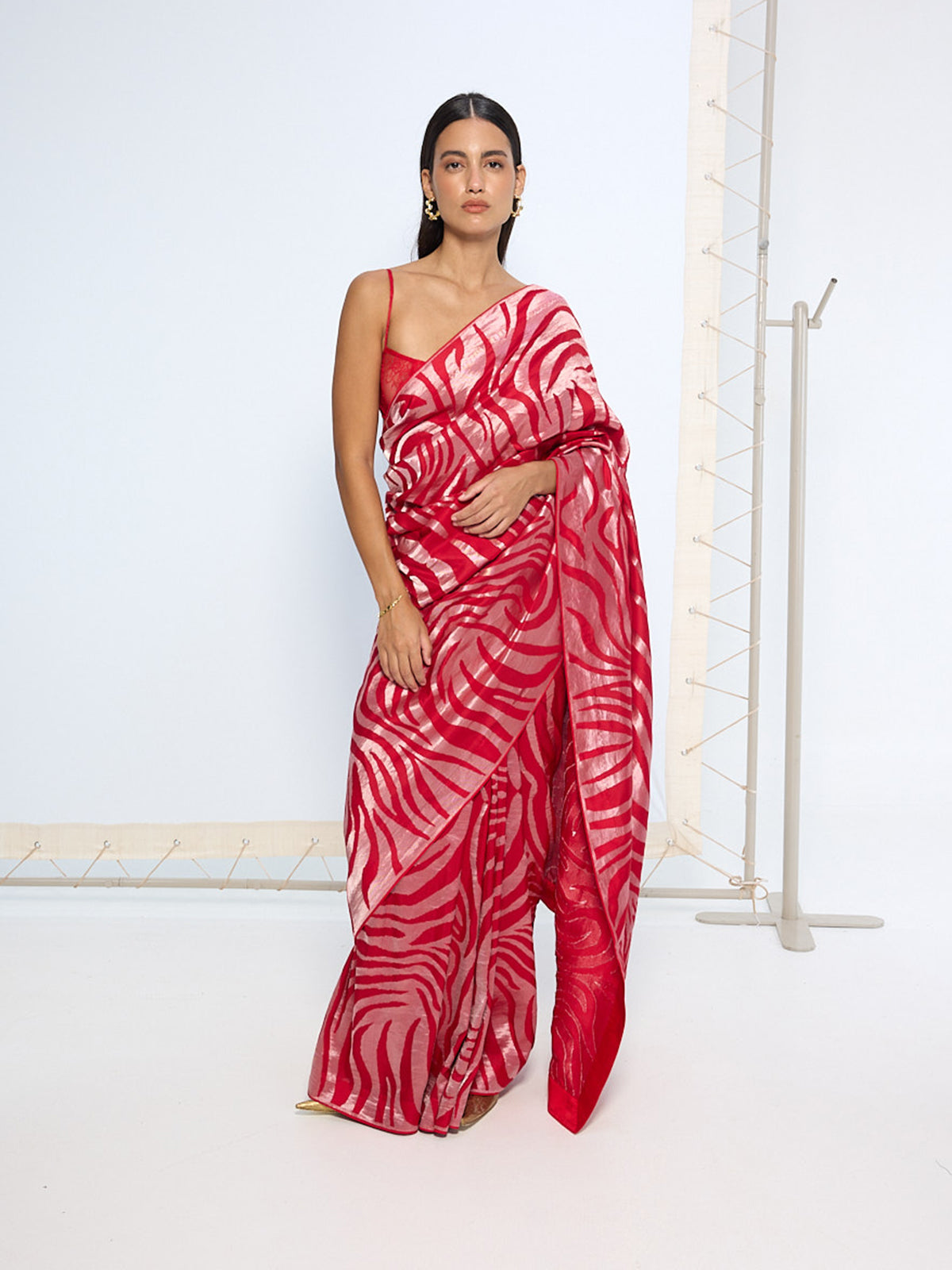 Handwoven Scarlet Silk Saree