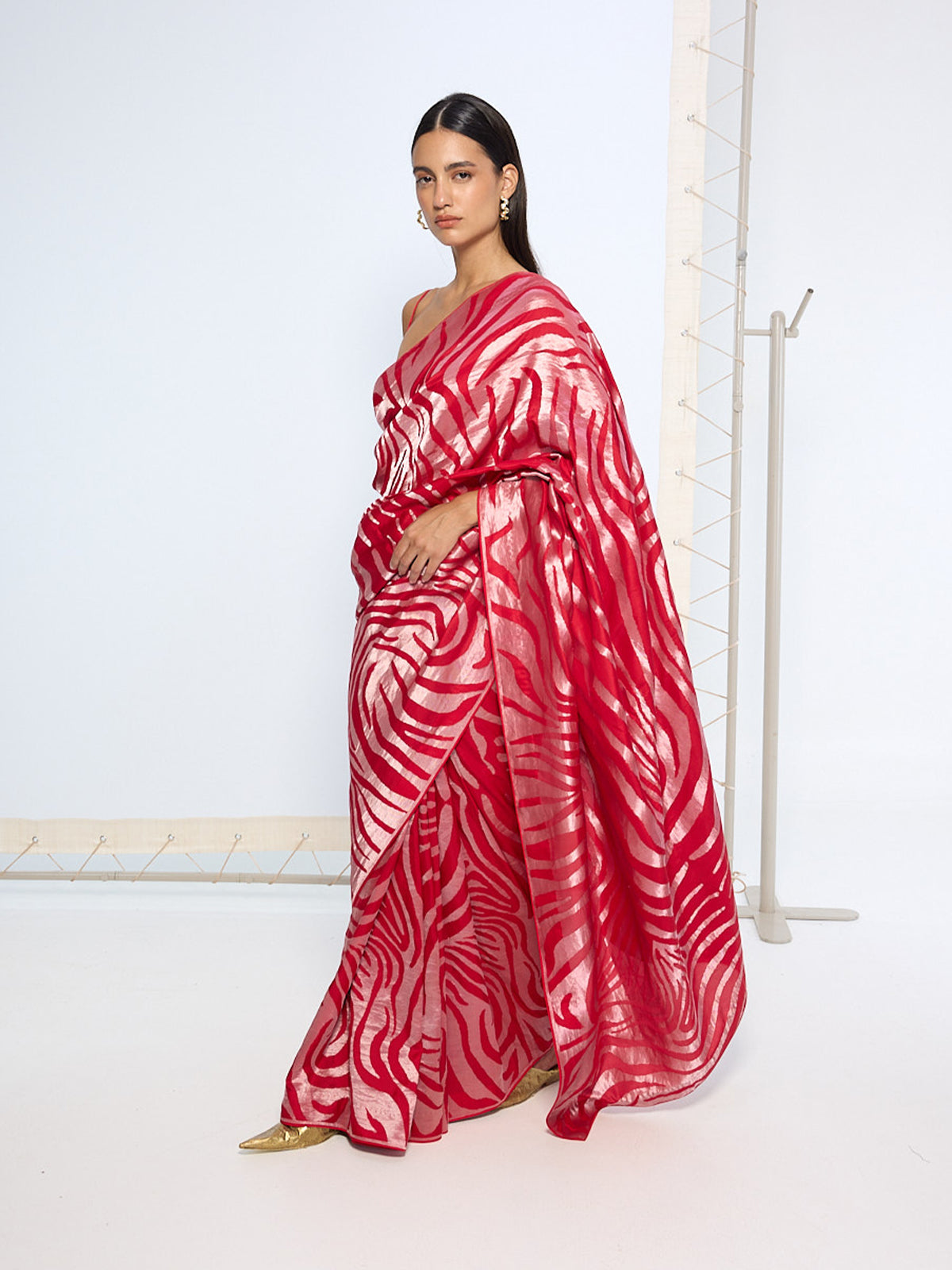 Handwoven Scarlet Silk Saree