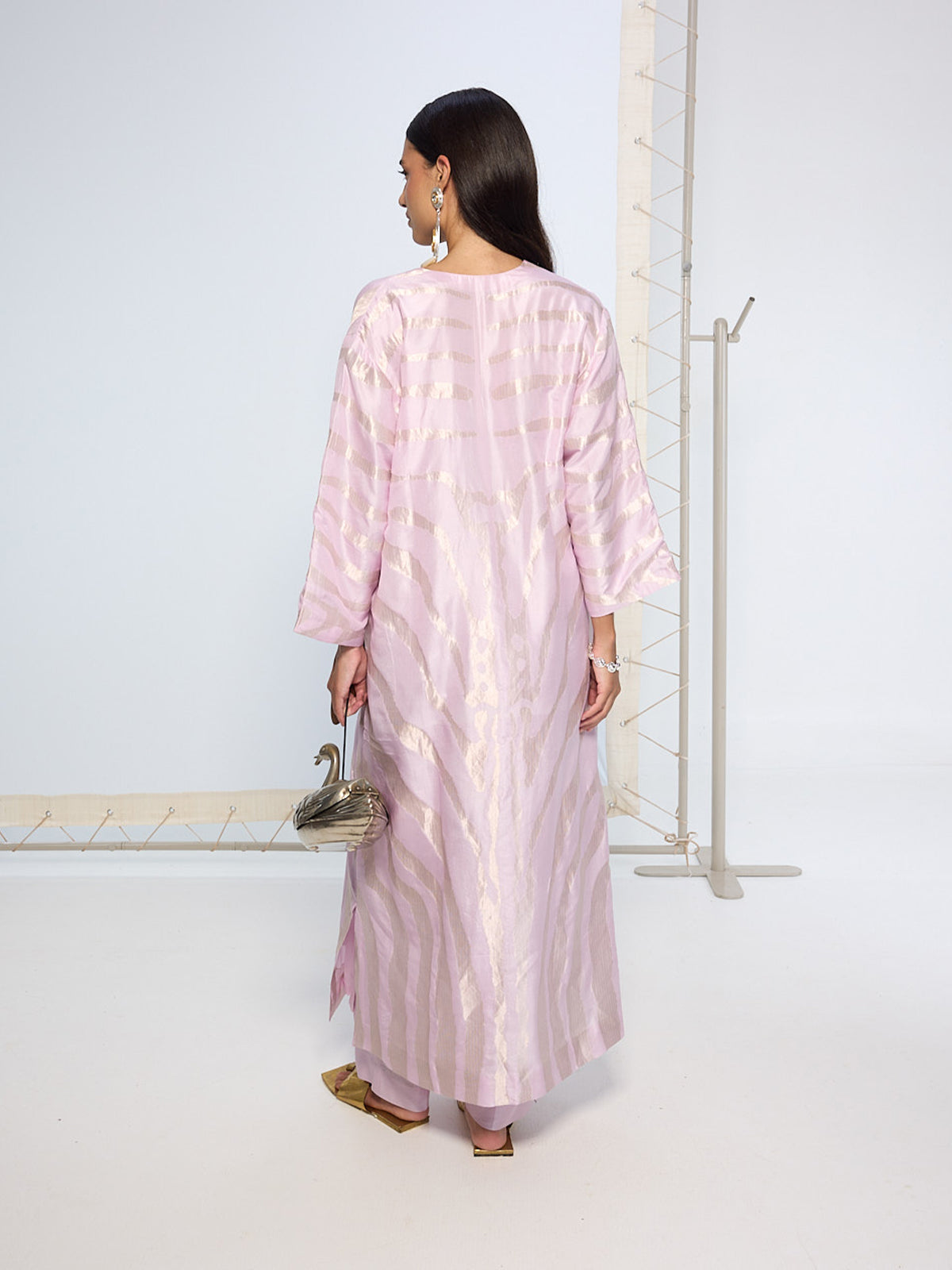 Handwoven Lavender Silk Kurta Set
