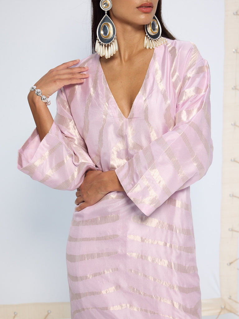 Handwoven Lavender Silk Kurta Set