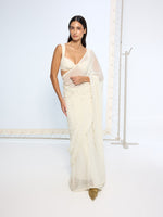 White Polka Dotted Saree