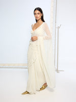 White Polka Dotted Saree