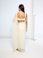 White Polka Dotted Saree