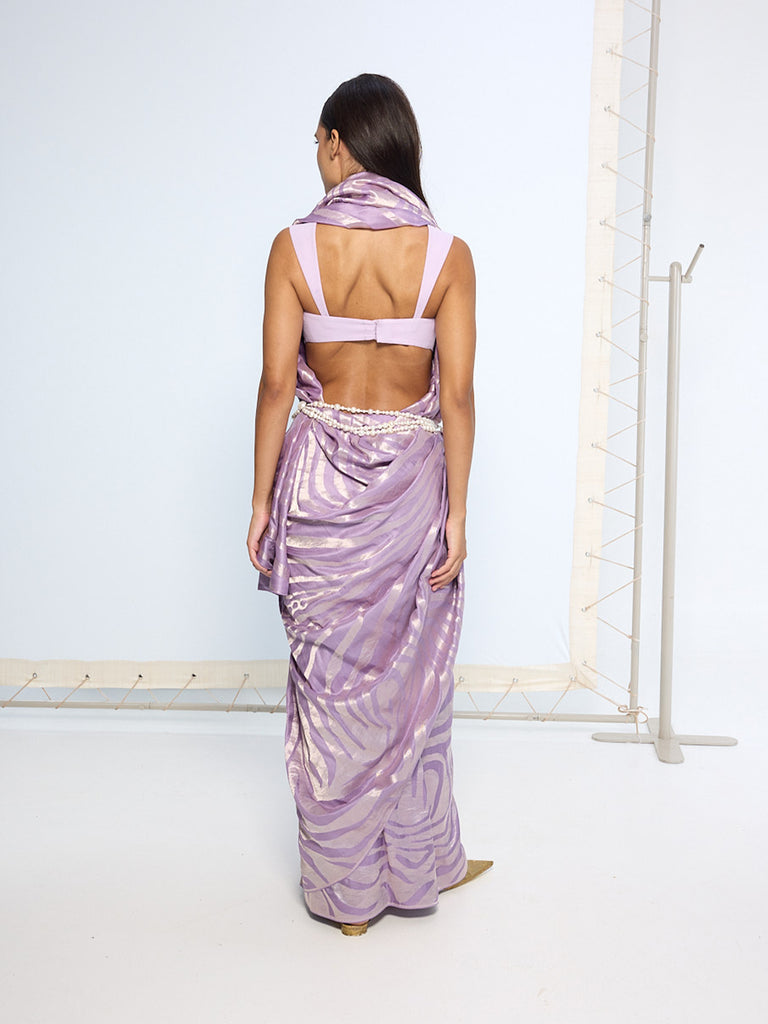 Handwoven Lavender Silk Saree