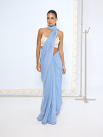 Blue Polka Dotted saree