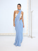 Blue Polka Dotted saree