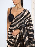 Handwoven Black & Silver Silk Saree