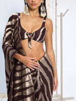 Handwoven Chocolate Brown Silk Saree