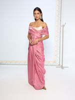 Handwoven Dusty Pink Silk Saree